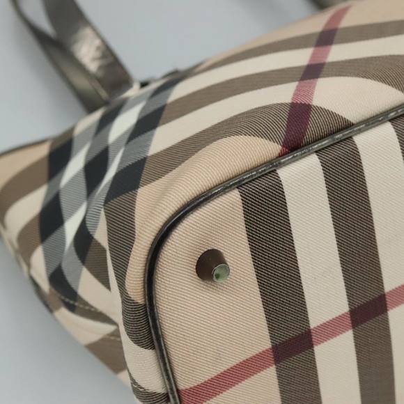 BURBERRY Nova Check Tote Bag PVC Beige Auth ki5332 - Picture 16 of 16